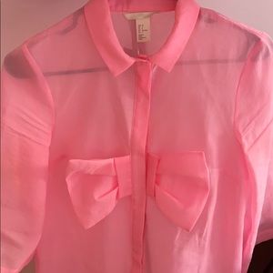 H&M Tunic dress shirt sheer size 2